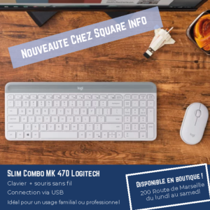 slim combo logitech blanc